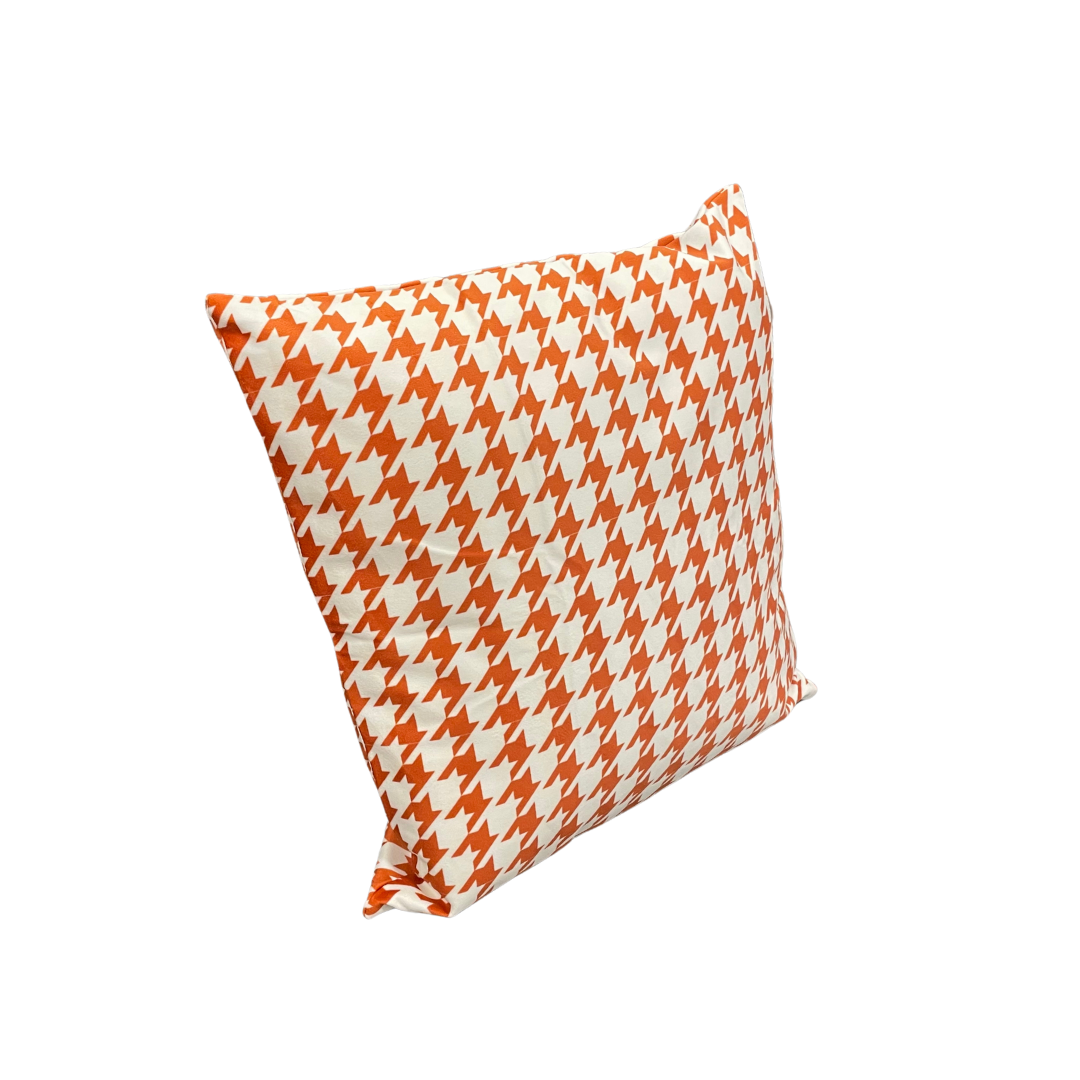 Cushion Cover – Geometric Orange and White Pattern