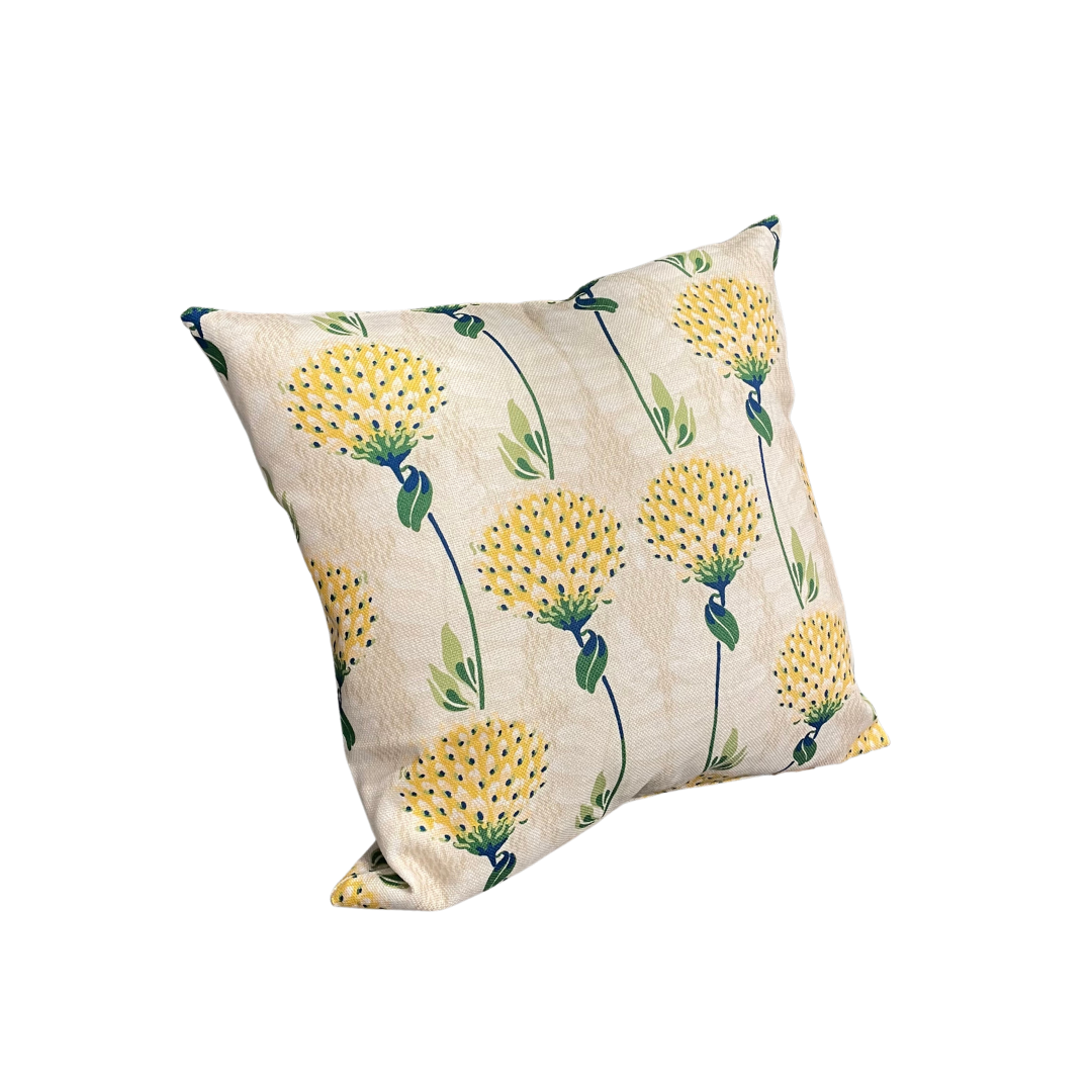 Cushion Cover – Big Yellow Flowers with Green Leaves