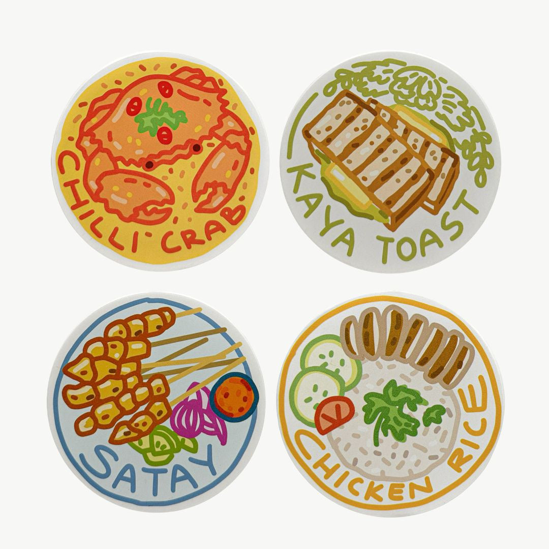 Absorbent Diatomite Coasters (Flavours of Singapore) by Casa Alessia