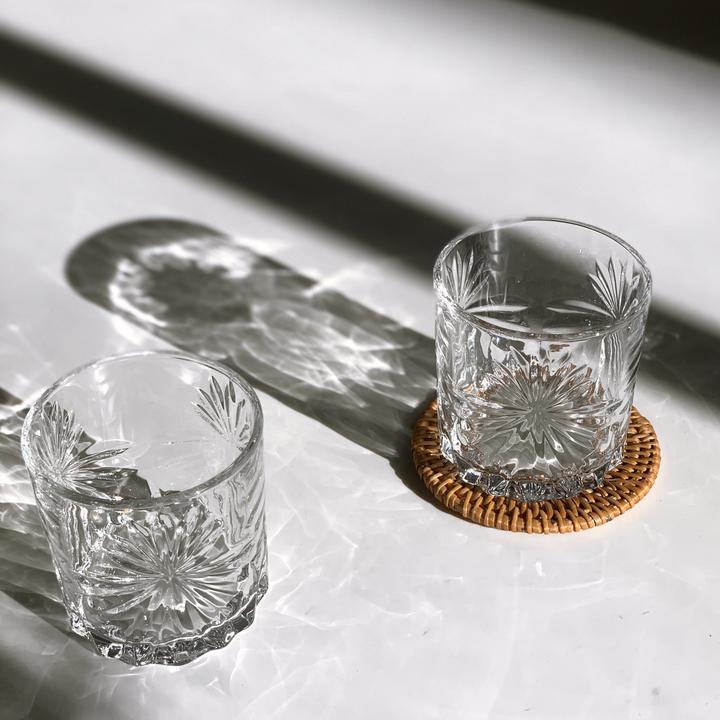 Crown Cut Old-Fashioned Whiskey Glass by Base Piece