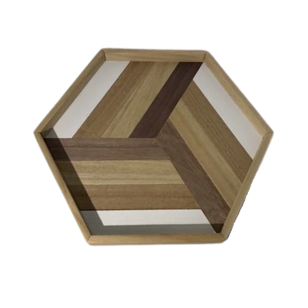 Wooden Hexagon Tray